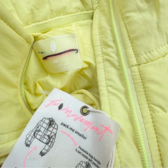 NWT Free People Pippa Puffer Jacket Lightweight Coat Quilted Lemon Yellow XS - Picture 7 of 14